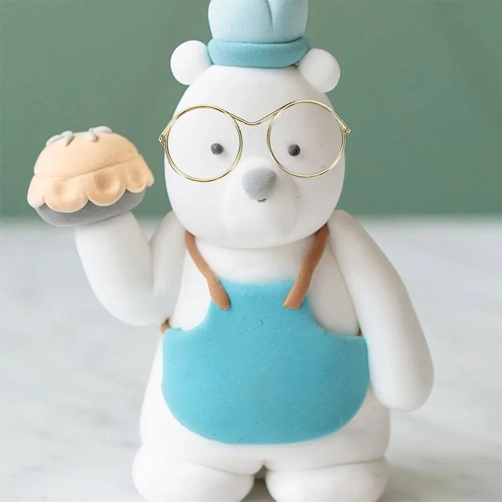 

20 Pcs Mini Glasses Toy Cat for Cats Only Golden Dollhouse Eyeglasses Accessories