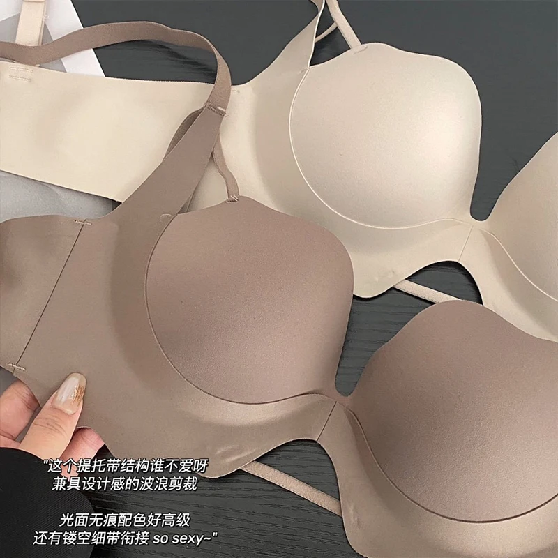 Hollow Out Ventilate Underwear Leisure Gather Together Tube Top Anti-Sag Solid Color Small Chest Vest Bra Soft Comfortable Bra