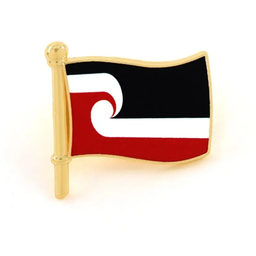 MāOri Flag Brooch New Zealand Indigenous Tino Rangatiratanga Flag Lapel Pin National Symbol Badge For Patriotic Wear