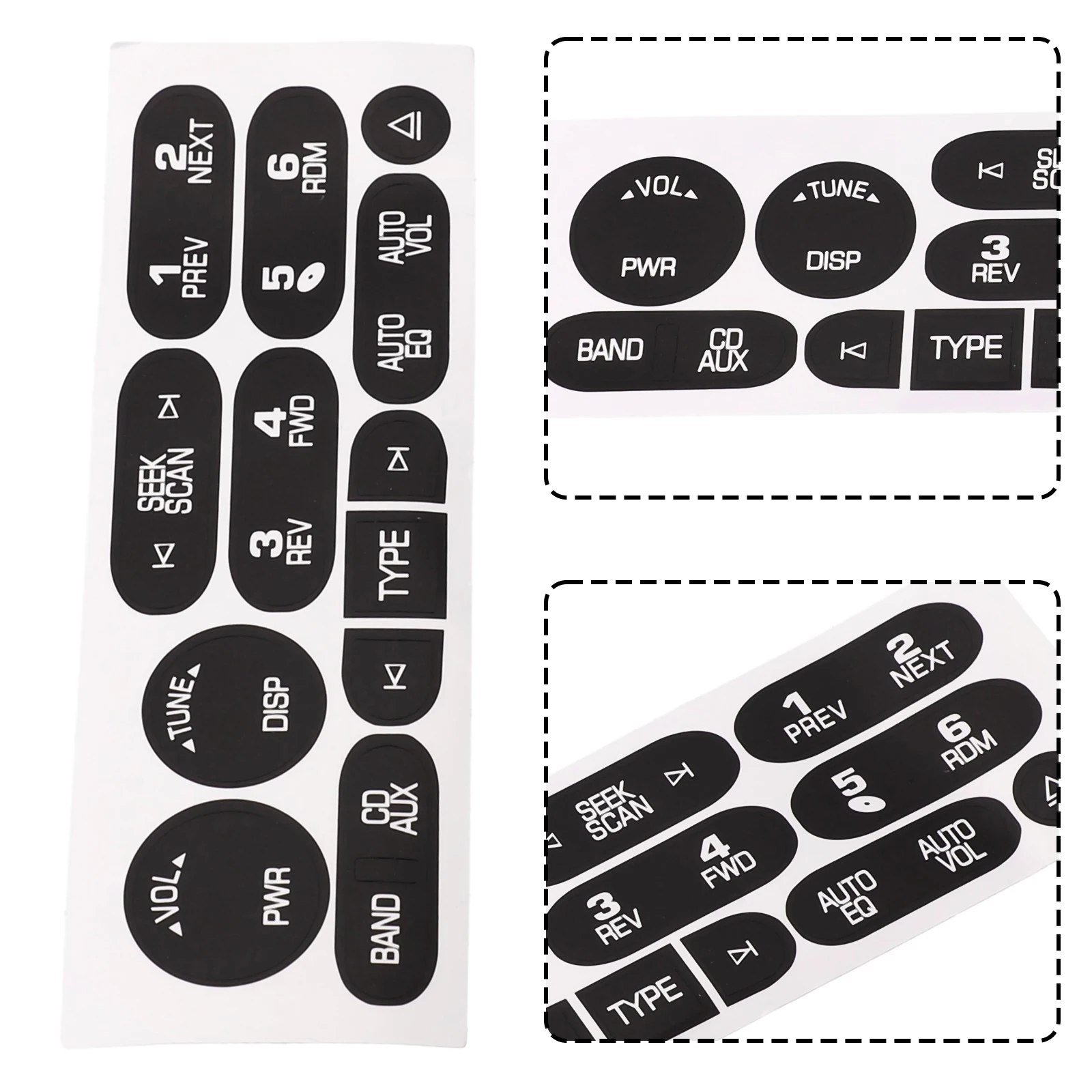 For Chevrolet 2002-2006 6 Disc Radio /Button Repair Decal #Sticker Kit For Cadillac 02-06 Car #Push Button Overlay \Replacement