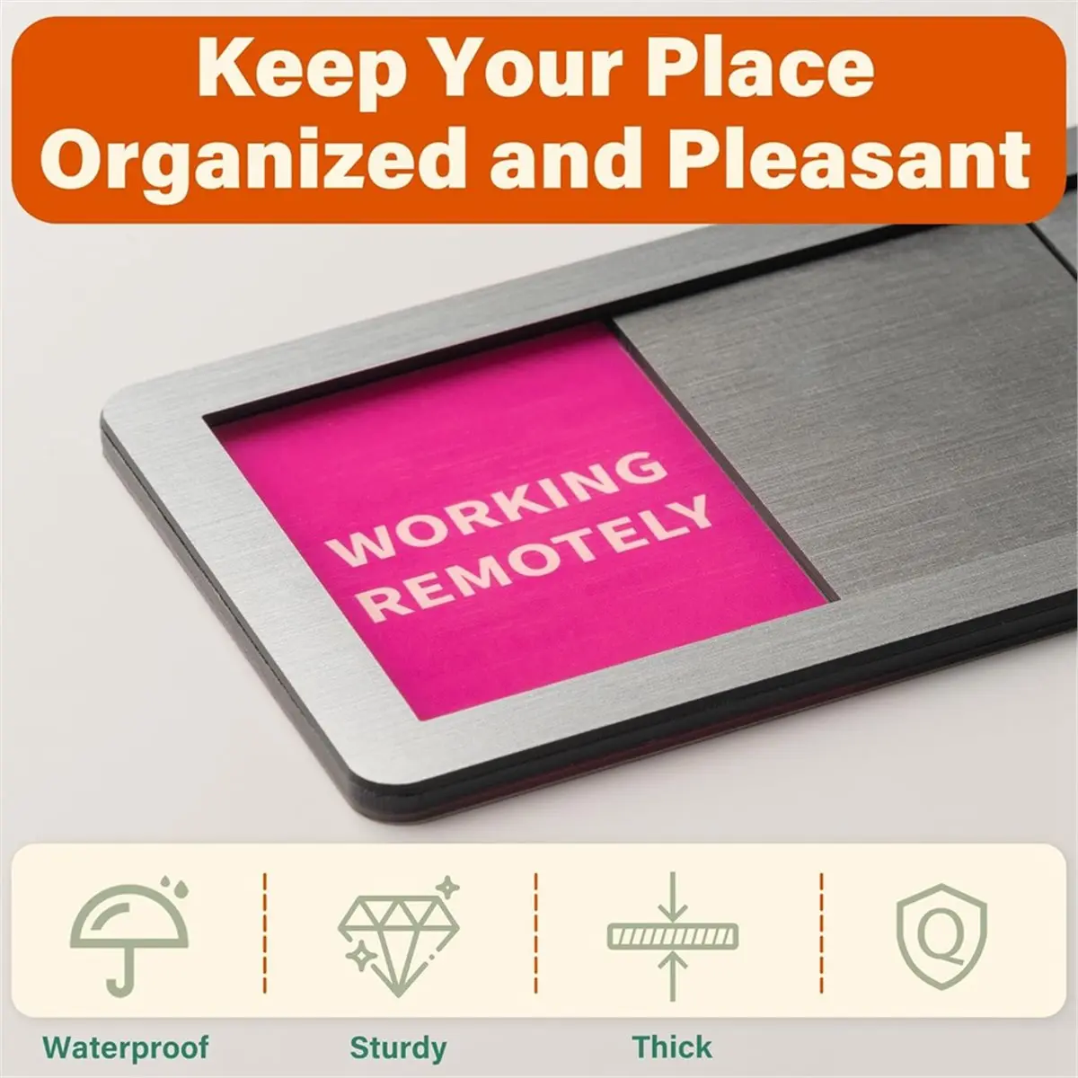 ABJS Office Door Signs 6 Options , Please Knock, in A Meeting, Soon Privacy Door Slider Sign for Meeting