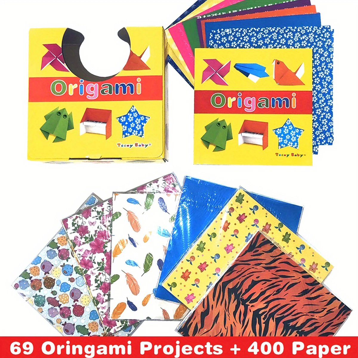 Baby Origami Craft Instruction Book z kolorowym papierem Poprawia umiejętności praktyczne dziecka Opcjonalny prezent w wersji angielskiej arabskiej