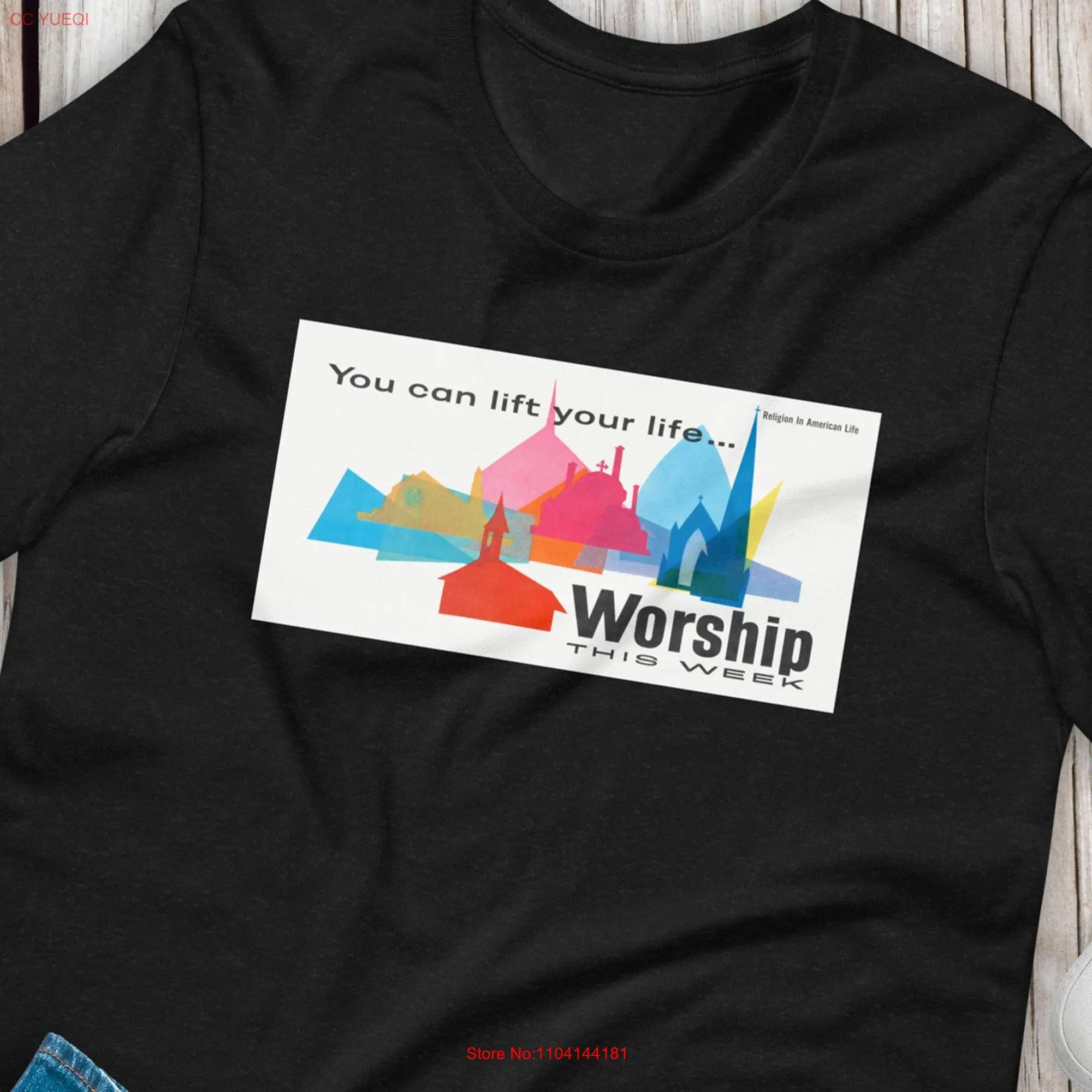 Worship T Shirt Vintage Church Faith Christian Jesus Life long or short sleeves