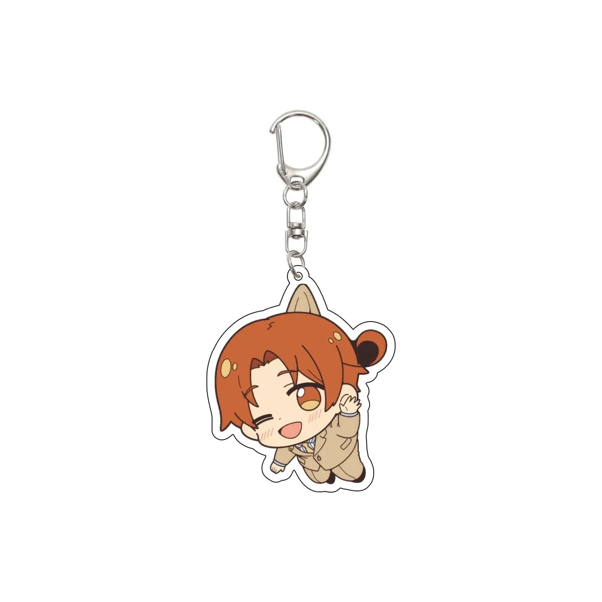 55MM Anime Hetalia World Stars Keychain Feliciano Vargas/Ludwig/Kiku Honda Key Chain Acrylic Model Plate Christmas Gifts