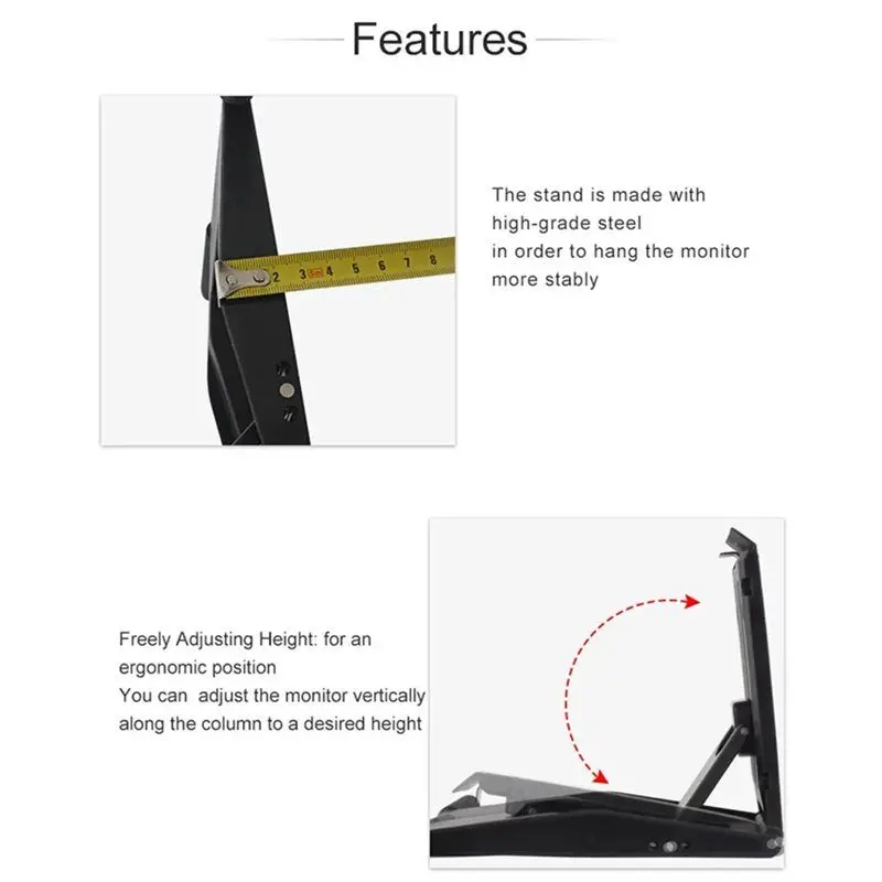 A08E-Desktop Monitor TV Stand 14-27Inch LCD LED Computer Display Touch Screen Mount Support PC Holder