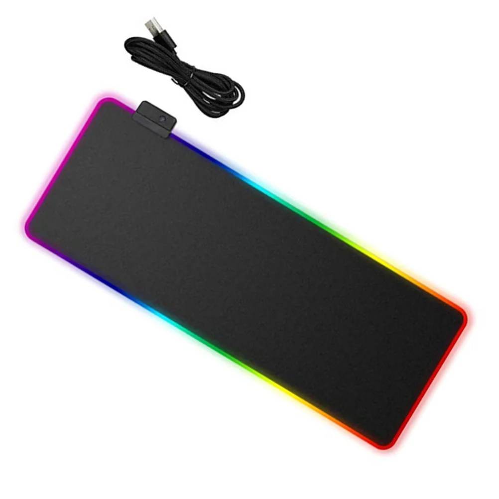 

Коврик для мыши со светодиодной подсветкой RGB, водонепроницаемый, грязеотталкивающий, светящийся, нескользящий, игровой коврик для мыши, компьютерный аксессуар, светящийся коврик для мыши