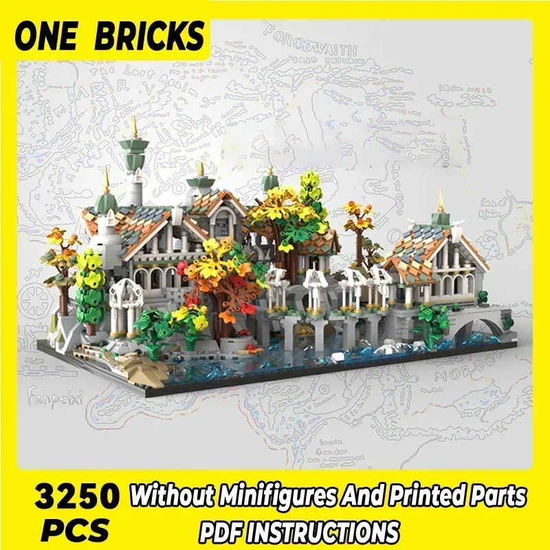Anéis filmes modelo moc tijolos de construção medieval jardim castelo tecnologia blocos modulares presentes brinquedos natal diy conjuntos montagem