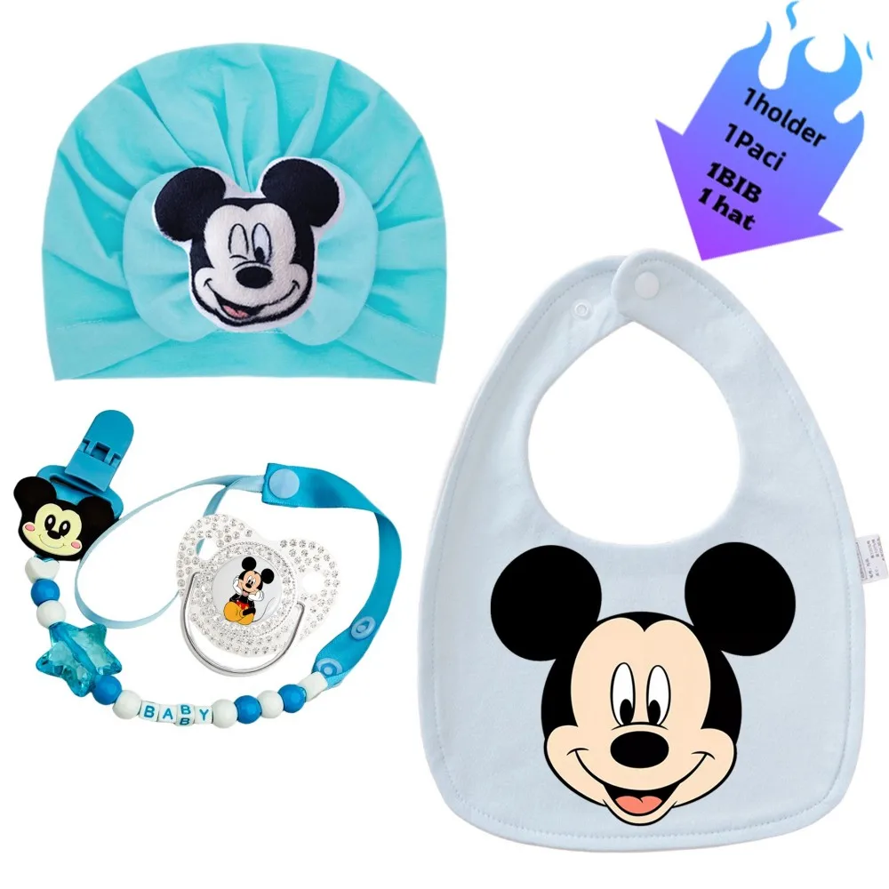 

Коллекция подарков для новорожденных: шапочка, нагрудник, прорезыватель и цепочка для соски (держатель для соски) — для принцесс и принцев