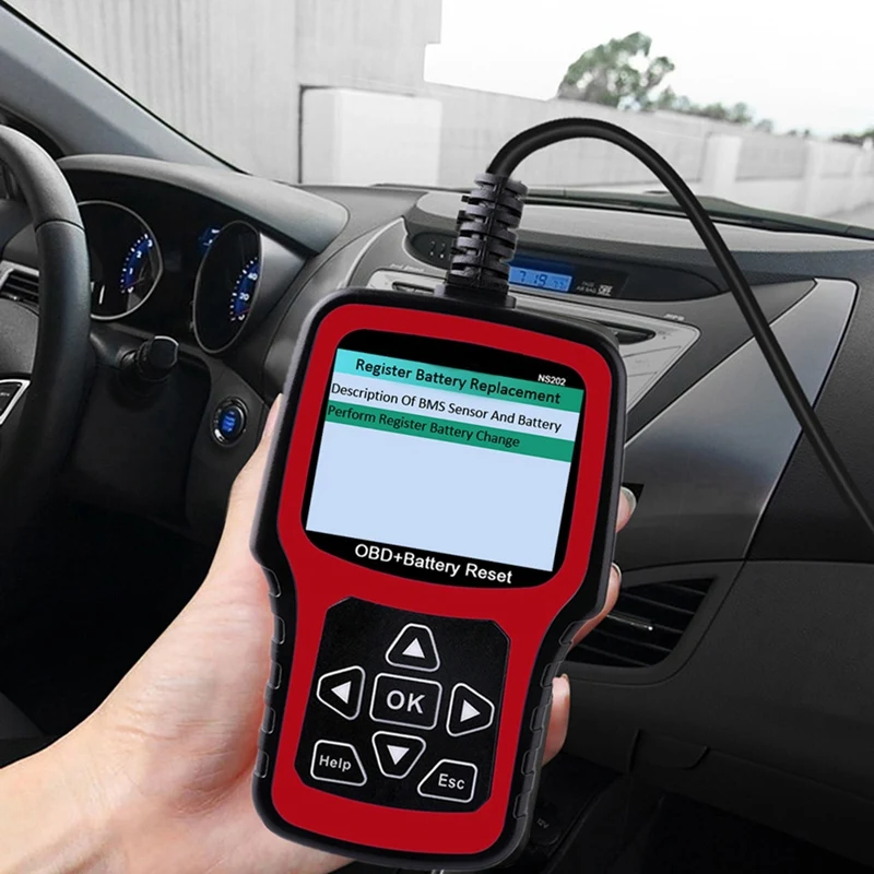 Новый инструмент регистрации аккумулятора NS202 + диагностика OBD/EOBD поддерживает 10 тестовых режимов OBD/EOBD для BMW, MINI, BENZ, PORSCHE