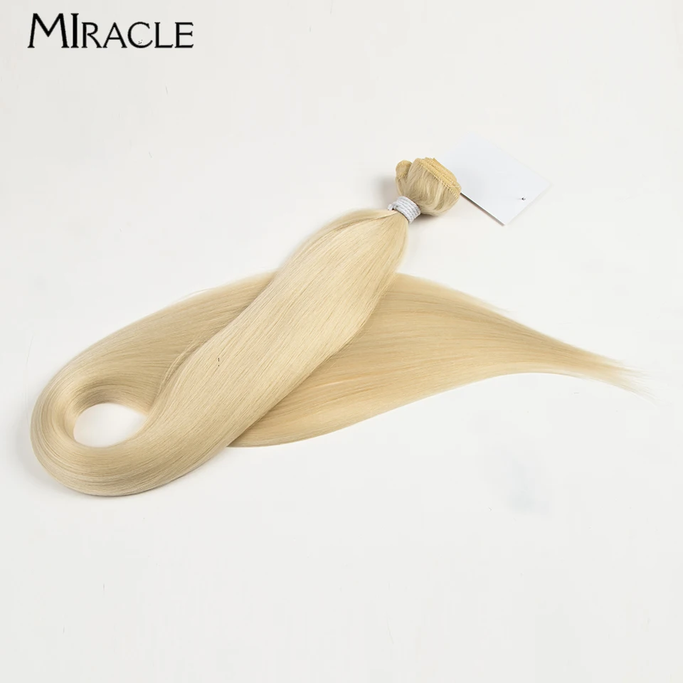 MIRACLE Straight Synthetic 36 Inch Super Long Hair Bundle Extensions Yaki Straight Hair Fake Hair Weaving Women