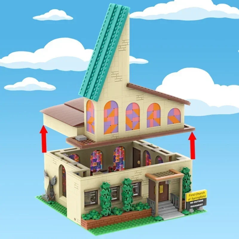 Moc 빌딩 벽돌 스프링 필드 건축 모델 기술 모듈 형 블록 도시 스트리트 뷰 장난감 DIY 세트 조립 크리스마스 선물