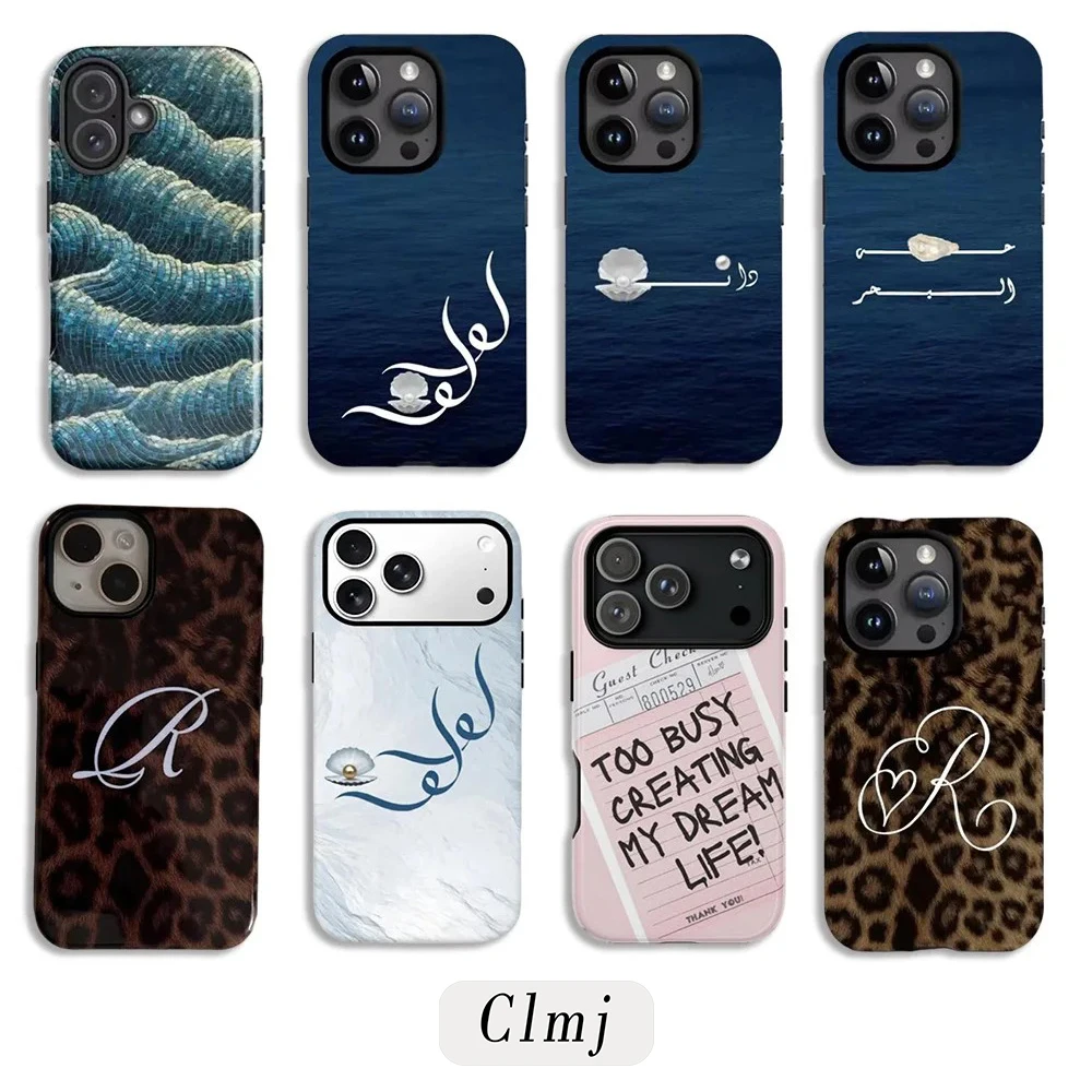 Funda de Lujo Clmj Perle para iPhone 17, 17e, 16e, 16, 15, 14, 13, 12, 11, X, XS, XR, XSMAX, 7, 8, Air, Pro, Max, Plus, Carcasa Trasera de Doble Capa