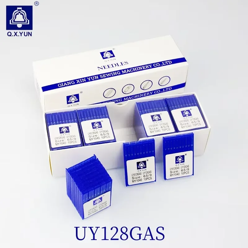 Agulhas de costura para máquina de costura, acessório para máquina de costura industrial, q x yun 100 peças uy128gas 65/9 # 75/11 # 90/14 # qxyun