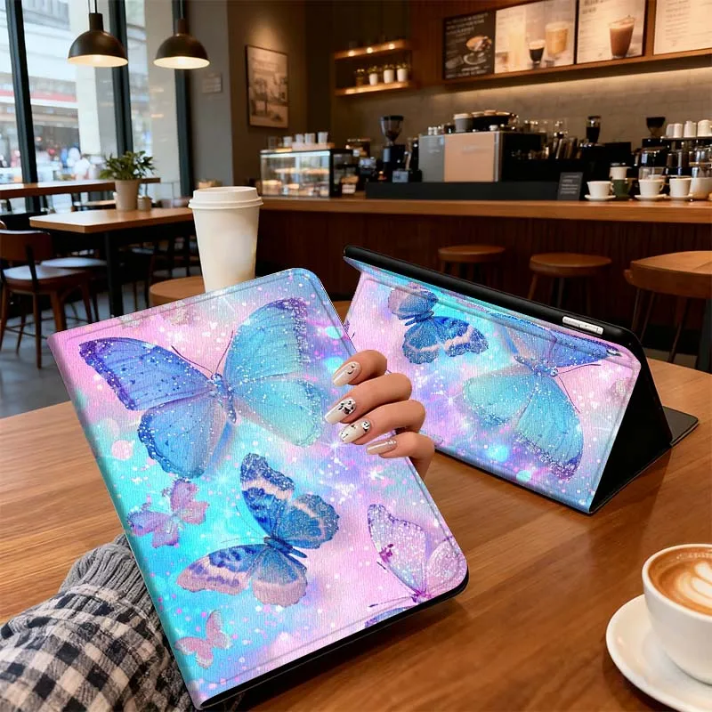 Cartoon Butterfly Glitter For Xiaomi Redmi Mi Pad 8 7 6 5 4 2 SE K 12.4 11.2 12.1 11 8.8 Pro Max Ultra Inch Tablet Case