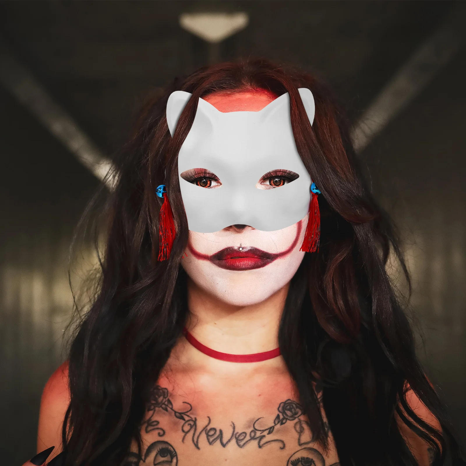 

Blank Mask for DIY Painting Cat Fox Costume Masquerade Party Cosplay Unpainted Animal Cat Masks Animal Mask Halloween Masks