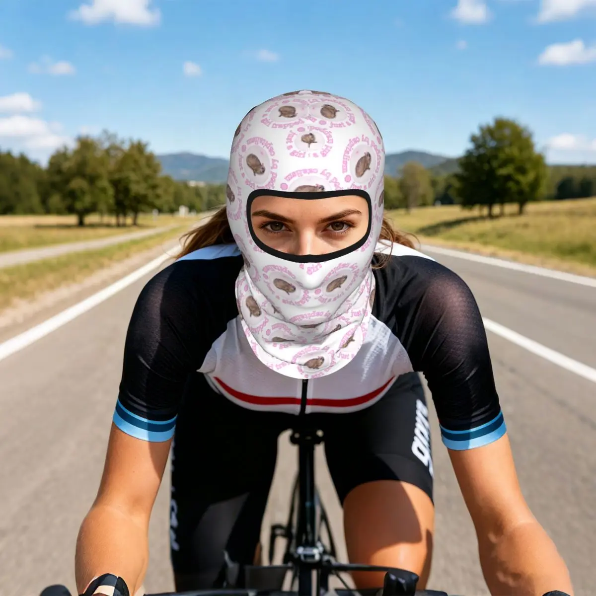 Rock Hyrax Just A Girl Trapped By Capitalism Coquette Balaclava Full Face Mask Sun Protection Neck Gaiter For Motorcycle Outdoor