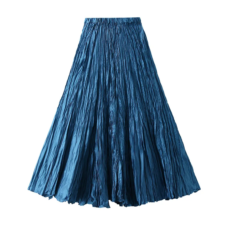 Pleated A-line Skirt for Women, Loose and Slim, Large Swing Skirt, Casual and Versatile, Fashionable and High End, Spring, New,