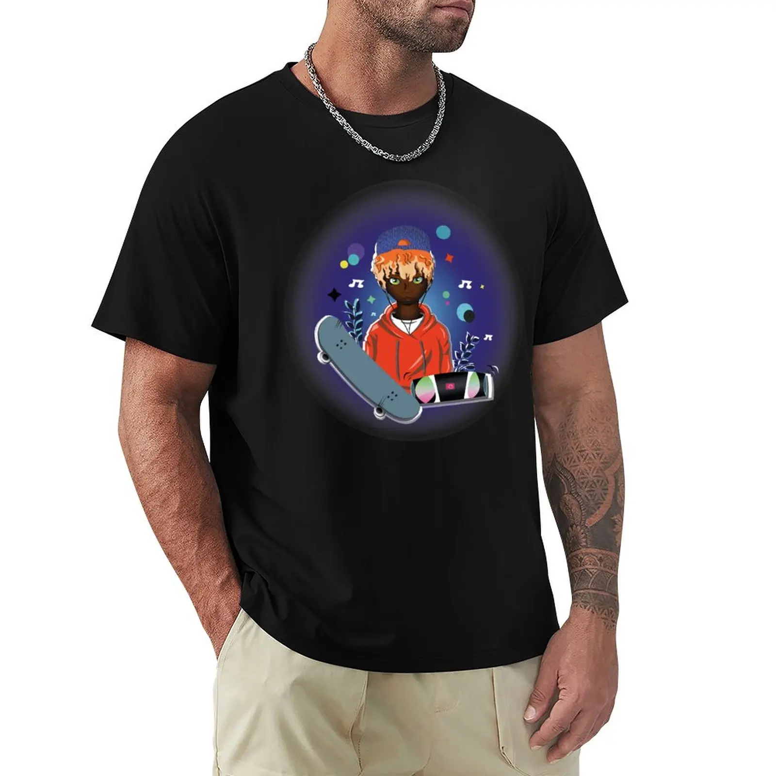 Camiseta Garoto da rua do lado, camiseta deportiva informal de algodón de manga corta