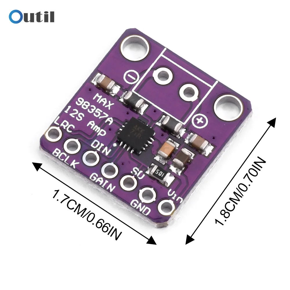 MAX98357 I2S papan Amplifier 3W, papan sirkuit modul dekoder DAC Kelas D untuk Raspberry Pi ESP32