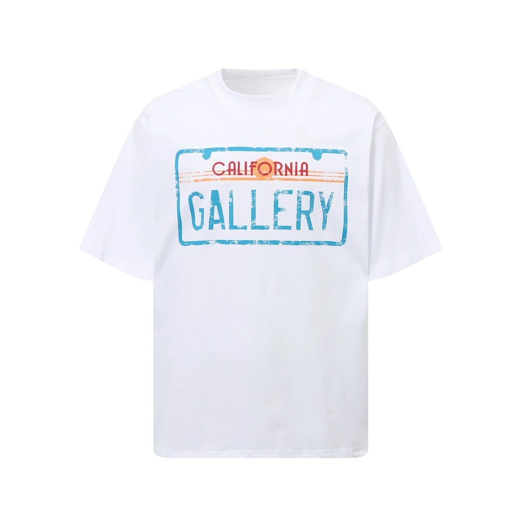 California License Plate Logo High Street Fashion Trend Brand T-Shirt Cotton Graphic Tee Men Women Summer Streetwear view 2