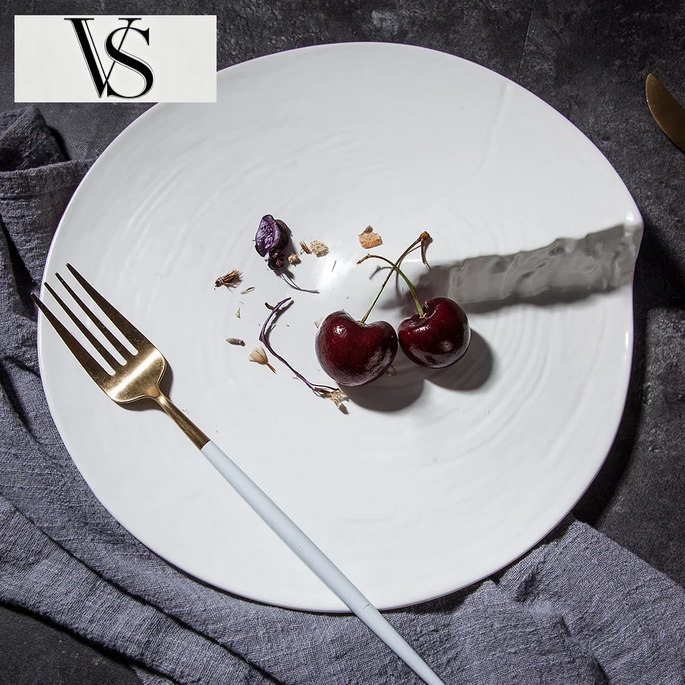 Plate Tableware Japanese Ceramic High Plate Value Characteristic Hotel Western Restaurant Steak Dinner