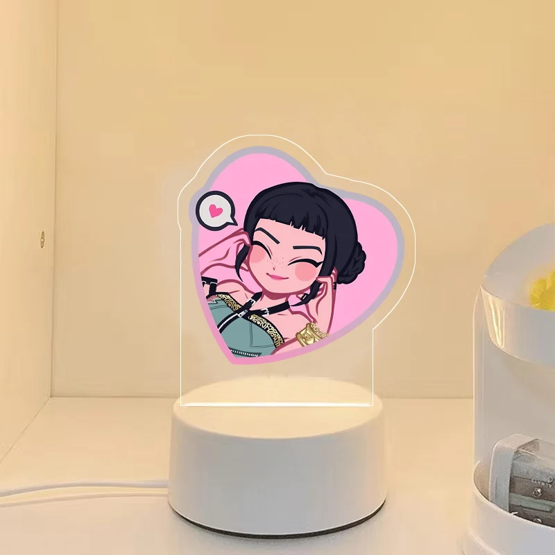 غرفة نوم أحادية اللون ضوء التحكم عن بعد 16 لون ضوء الليل ضوء K-Pop شيطان الصيادين Kawaii زوي رومي ميرا ساجا بنين سوبر ستار