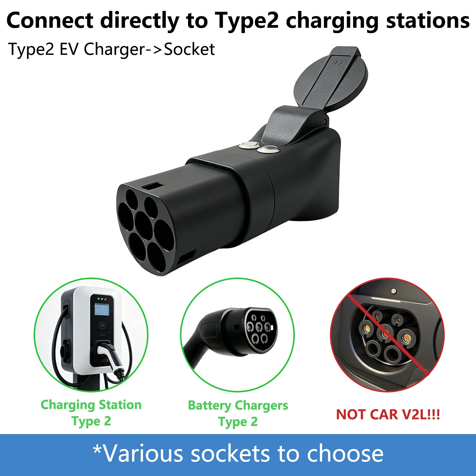 220V Typ 2 Stecker auf Schuko-Buchse mit Ausschaltknopf Zubehör-Verbinder für Typ2-Ladestationen E-Scooter-Aufladung – Detail 4