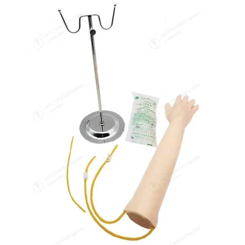 IV Practice Arm Kit for Venipuncture Practice Phlebotomy Arm with Infusion Stand Practice PVC Latex Arm with a Storage Handbag