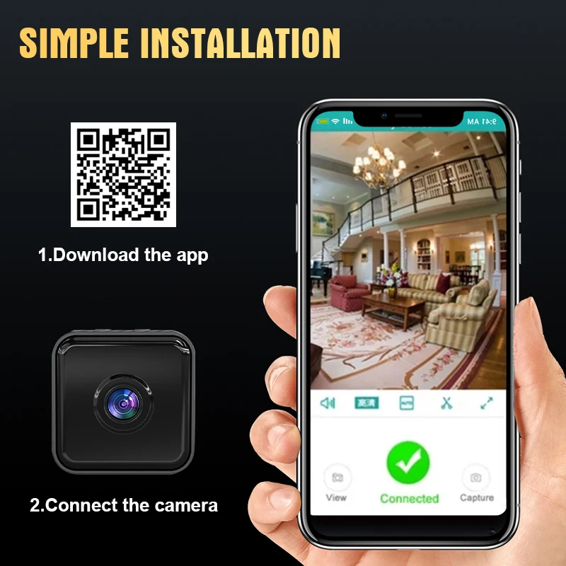 Wireless Camera Mini Cameras WiFi HD 1080P Home Micro Camera Night Vision Motion Detection Video Recorder Camcorders/SD Card