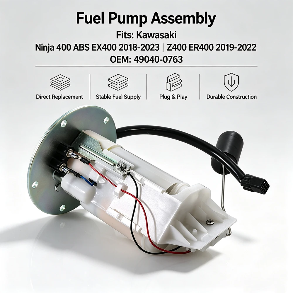 Fuel Pump Assembly For Kawasaki Ninja 400 EX400 ABS EX400 2018-2023 Z400 ER400 2019-2022 OEM:49040-0763