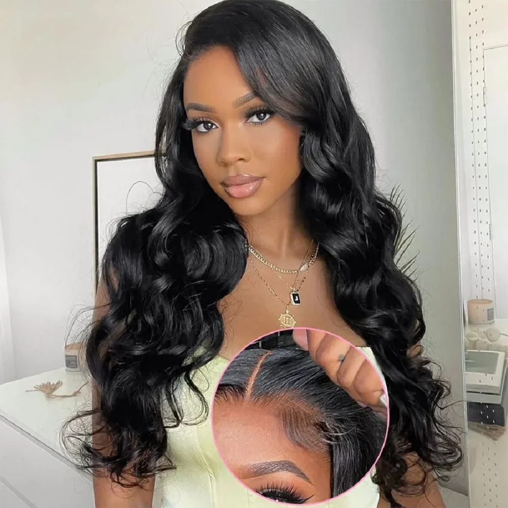 

Glueless Wig Human Hair Body Wave Lace Front Wigs Human Hair For Women Pre Plucked Brazilian Human Hair 4x4 Lace Closure Natural