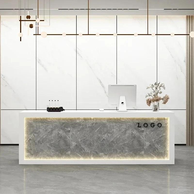 & Italian Minimalist Reception Desks for Beauty Salon Hotel Front Desk Reception Counter Desk Small Shop Counter Office Furnitur
