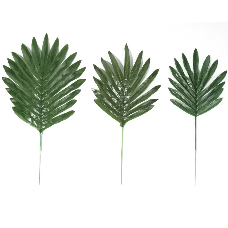 20 unids/lote de hojas de Safari Monstera de imitación doradas/plateadas/verdes, tallos de palma Tropical Artificial para decoración de mesa de fiesta hawaiana