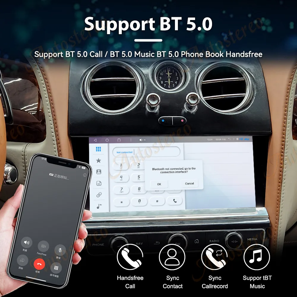 Qualcomm 6125 GEN 2024 For Bentley Flying Spur Continental 2005-2019 Intelligent Multimedia Video Player CarPlay GPS Radio 4G