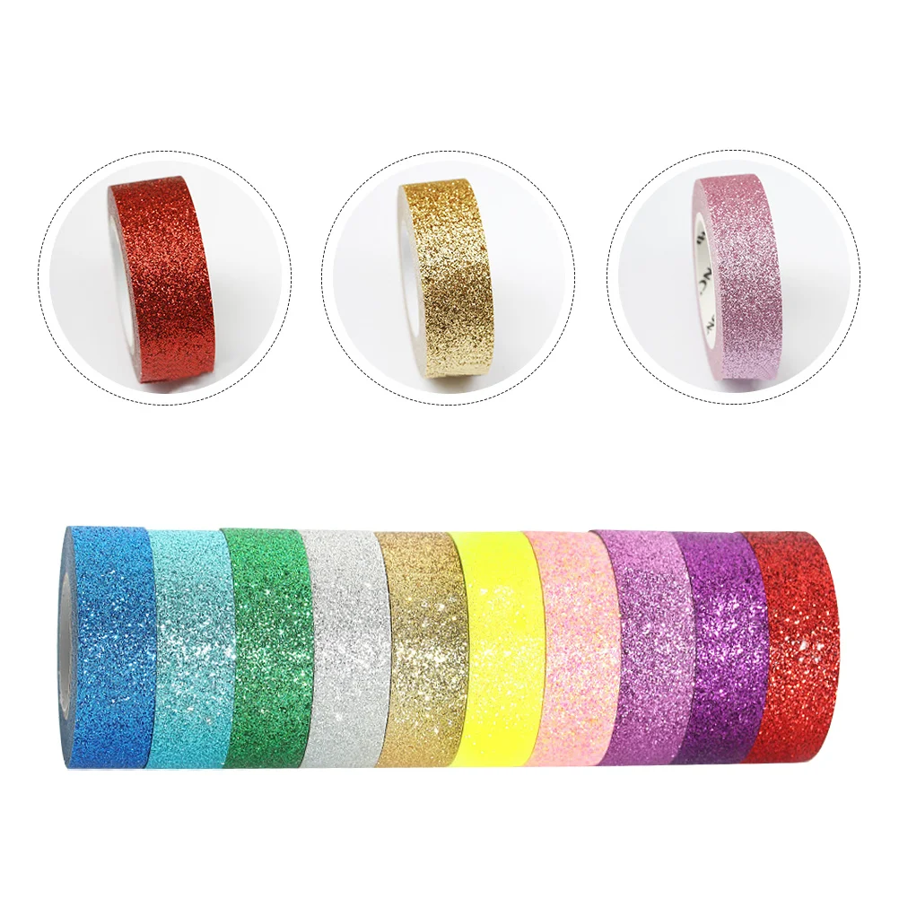 

1Set Glitter Masking Tape DIY Decorative Paper Tape for Scrapbook Journals Gift Wrapping Arts Crafts Gift Wrapping Sticker