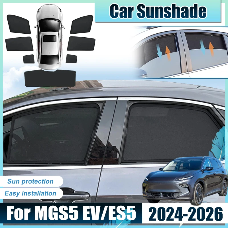 

For MGS5 EV Accessories ES5 ES34 2024 2025 2026 Car Front Rear Window Screen Sun Shades Covers Anti UV Visors Heat light Shield