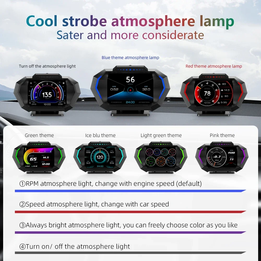 

Новый универсальный GPS HUD Smart Gauge P24, автомобильный проекционный дисплей HUD на бортовом компьютере, 12 видов языка