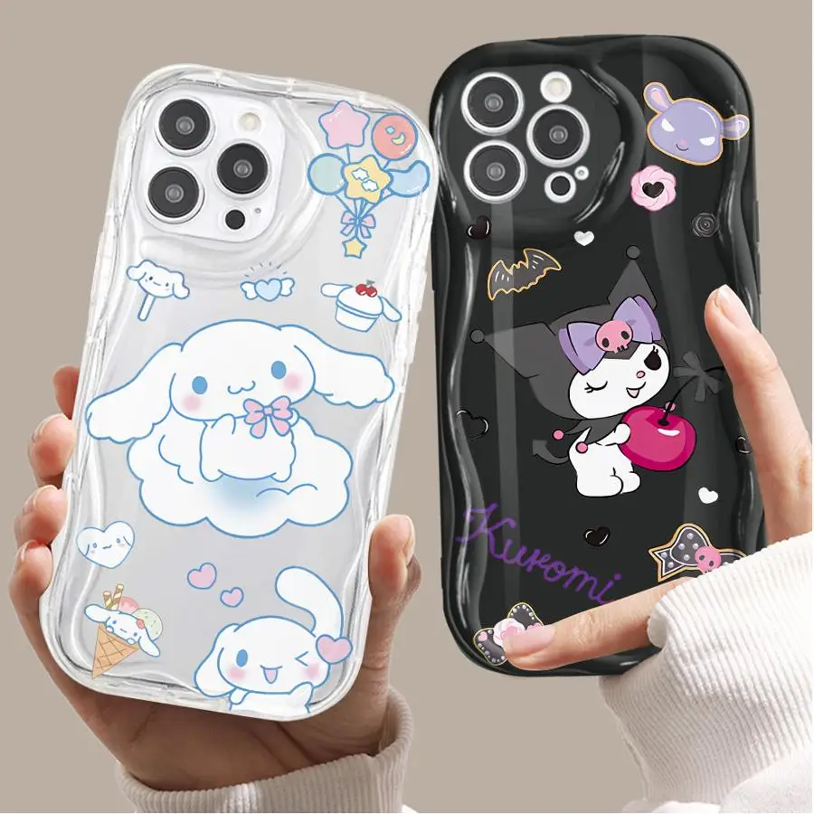سينامورول كورومي حافظة هاتف لطيفة لهاتف آيفون SE 8 7 15 16 ProMax 12 Pro 11 Pro XS Max 14 Plus 13 Mini XR غطاء سيليكون ناعم