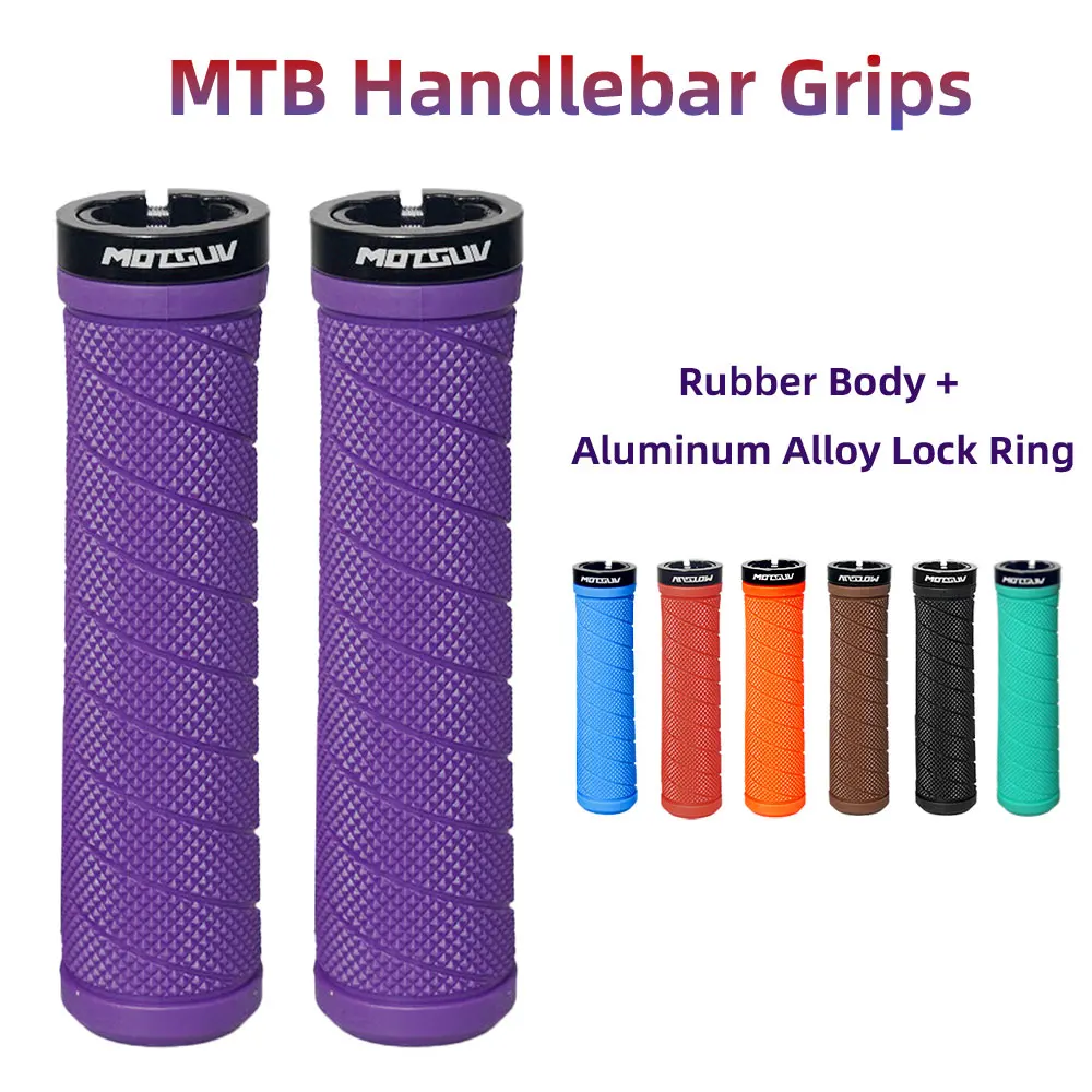 MOTSUV 1 par de empuñaduras de manillar de bicicleta de montaña, goma suave, antideslizante MTB, cómoda, bloqueable
