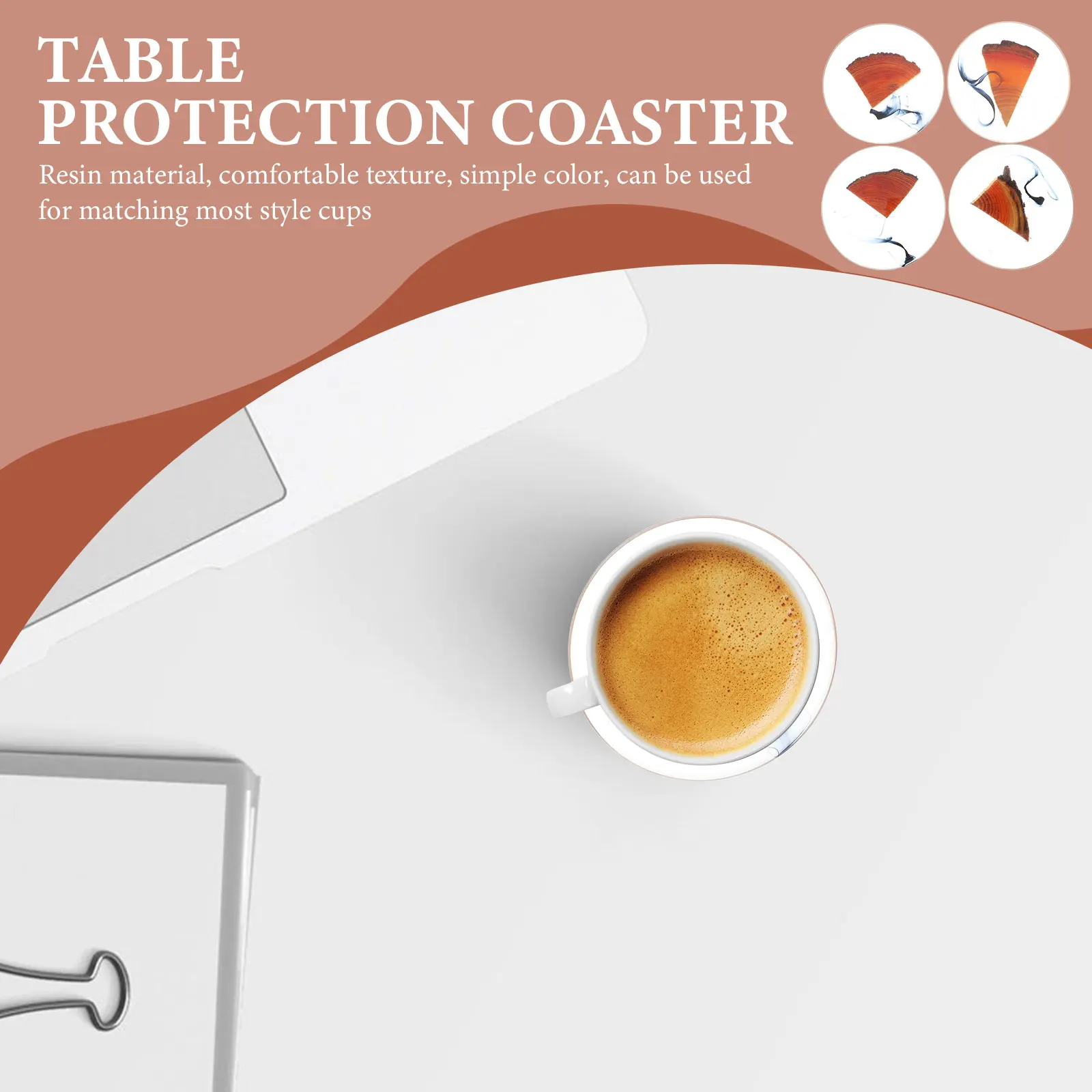 Support en résine isolé thermiquement, 4 pièces, coussin de tasse, Table décorative pour tasses à café, tasses, verres à vin, dessous de verre décoratif pour la maison et le bureau