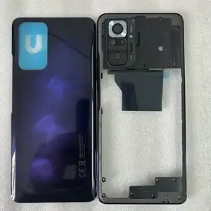 Bilashmart Housing Case Middle Frame Battery Back Cover Rear With Camera Lens Replace Redmi Note 10 Pro 4G M2101K6G