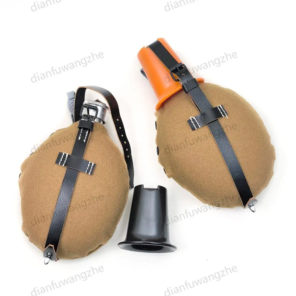ww2-german-m31-canteen-replica-08l-aluminum-body-wool-cover-leather-strap-bakelite-cup-outdoor-tactical-gear