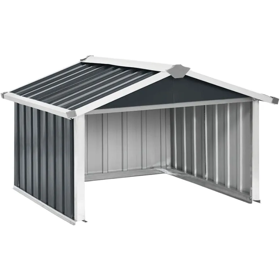 Galvanized Steel Robot Mower Garage for Garden Lawnmower, Gray, Weatherproof Shelter with Stable Structure for Automatic Chargi