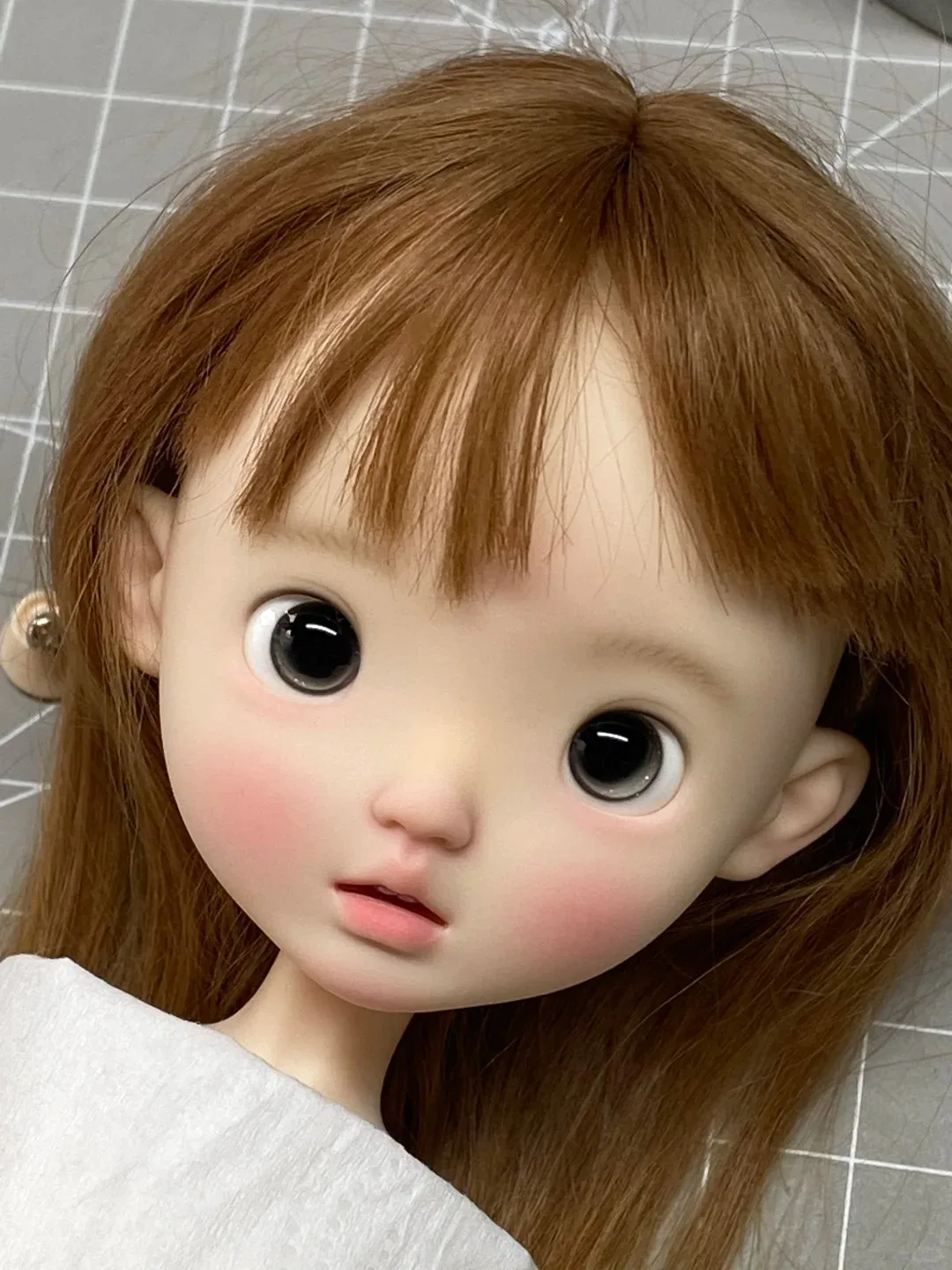 

1/6 Scale SD BJD Doll Dark Makeup Head nimo White Flower Blue Beans Elegant Girl Resin Toy Gift Just the Head Collectible Figure