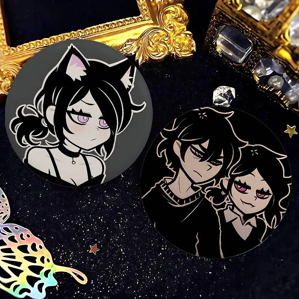 The Coffin Of Andy And Leyley Premium Tinplate Round Lapel Pins Cute Badge Brooches For Shoulder Bag Accessories, Souvenir Gifts