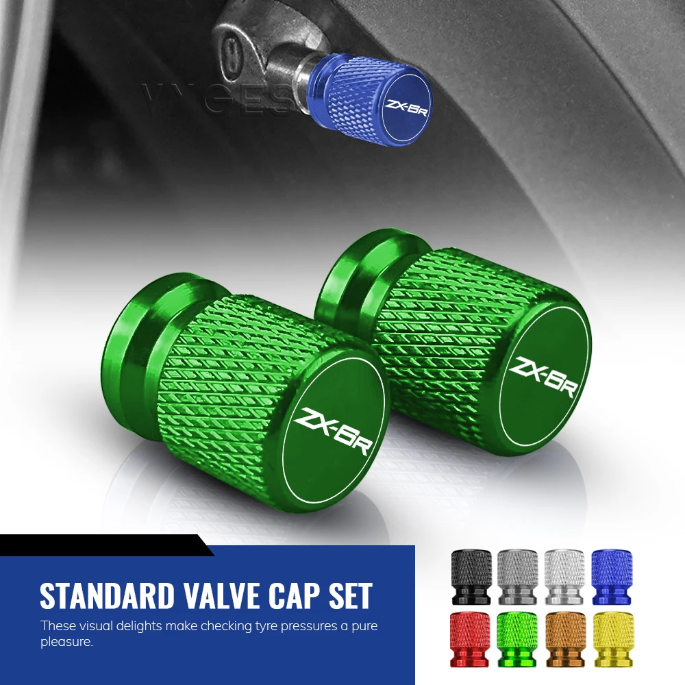 Moto Standard Valve Cap Set bouchons d'opathie Set pour Kawasaki Ninja ZX-6R ZX6R