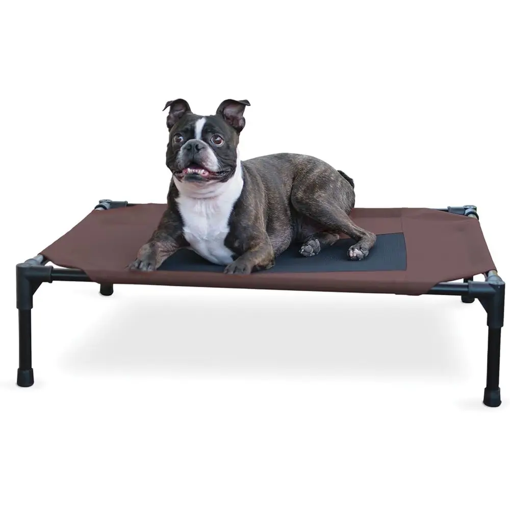 

Elevated Pet Cot with Tan Microfiber Pad
