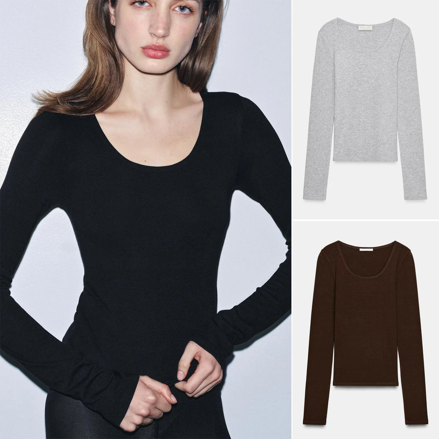 

Облегающая круглая футболка Ne Long Sve, женская матовая футболка с прямым подолом, однотонный топ на осень и зиму, новое поступление