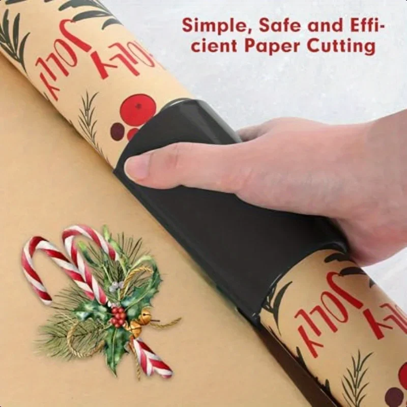 Christmas Gift Wrapping Paper Cutter - Easy to Use, Safe Roll Cutter, Perfect for Holiday Packaging, Gift Wrapping Supplies