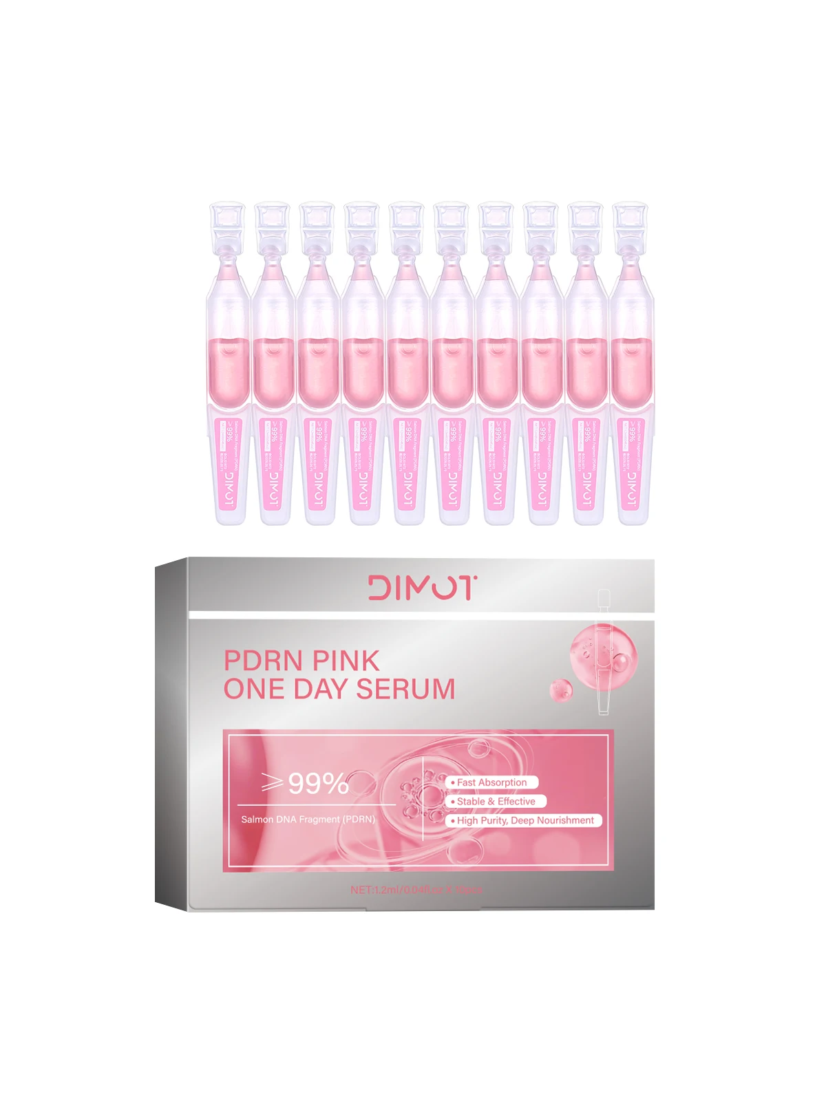 Ensemble de crème triple ton rose saumon - Sérum de traitement des taches foncées et de teint DIMOT 10 pièces. Convient pour tous les types de peau.